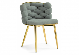 Стул на металлокаркасе на металлокаркасе Rendi light gray / gold (64x70x77)