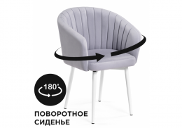 Стул на металлокаркасе Моншау крутящийся velutto 49 / белый (60x53x83)
