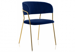 Стул на металлокаркасе Kamelia 1 dark blue / gold (60x52x79)