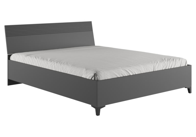 Кровать Ника 160х200 с основанием дсп эйхория QR-17 / графит (165x208x). 