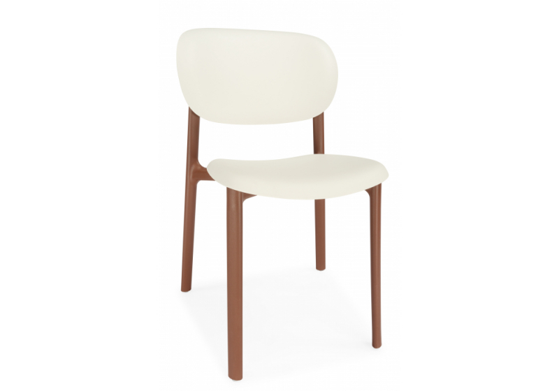 Пластиковый стул Mokka brown / milky (52x53x82). 