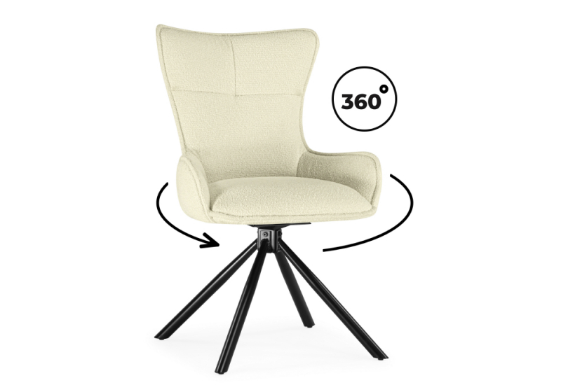 Стул на металлокаркасе Chicago cream / black (55x55x87). 